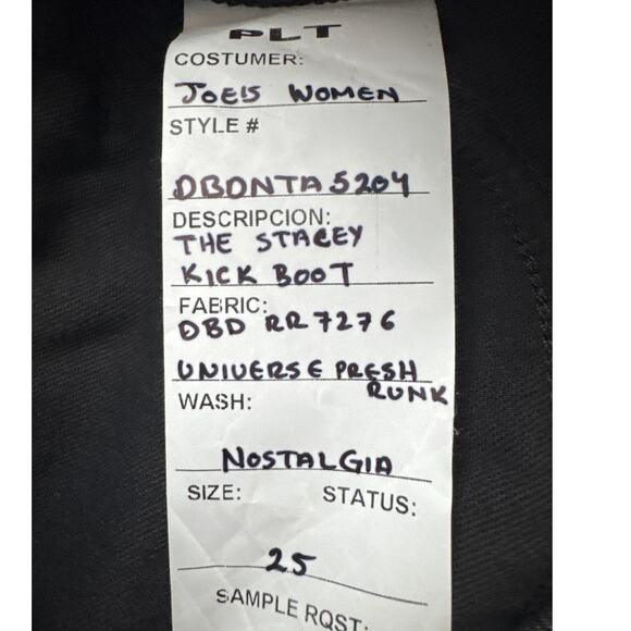 Joe's Jeans The Stacy Kick Boot Denim Jeans Black Wash (nostalgia) Size 25 - Picture 9 of 9